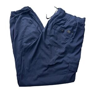 L.L. Bean Mens XL Navy Blue Ripstop Cargo Pants Elastic Waist Hiking Outdoor
